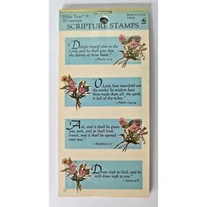Vintage Mini Book Stamp Scriptures Perforated Gummed Stickers New B1